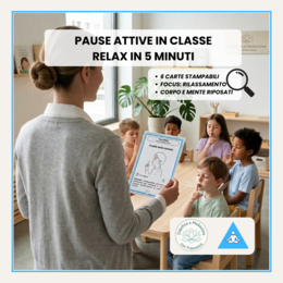 Pause Attive in Classe: Modulo Rilassamento (Blu) - 6 Carte Stampabili