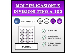 Domino | Moltiplicazioni e divisioni fino a 100 | Attività Matematica