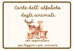 Carte dell'alfabeto degli animali con espansioni per leggere e per scrivere