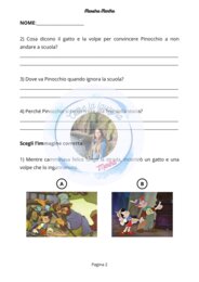Verifica: comprensione del testo - Pinocchio (anche per DSA)