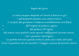 Present Simple / Gioco linguistico di traduzione – Animali marini (Inglese–Italiano)