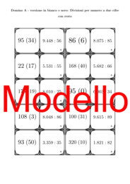 Domino - Divisioni per numero a due cifre con resto | Attività Matematica