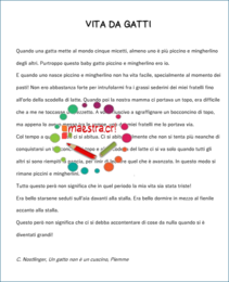 Comprensione di un testo letterario: Vita da gatti