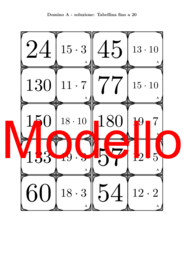 Domino | Tabellina fino a 20 | Attività Matematica