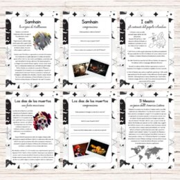 Schede didattiche Halloween classe terza, quarta e quinta (Samhain, Ognissanti, Los dias de los muertos)