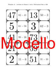 Domino | Sottrazioni fino a 100 | Attività Matematica