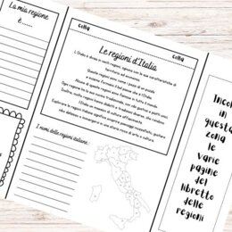 Lapbook regioni italiane da stampare