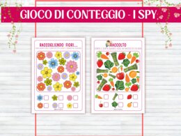 Schede Primaverili Conteggio Matematica per Infanzia e Prima Elementare, Attività Numeri 1–10, Schede Didattiche Stampabili, giochi matematici, conta e collega, conta e colora, gioco I SPY, Early algebra, no prep, 5-6 anni,