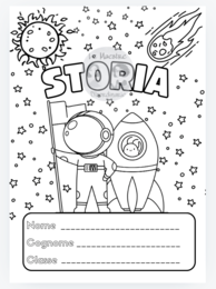 Copertina a tema spaziale quaderno di storia
