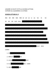 scheda lettura 8 : parole e frasi con le sillabe M; L; S