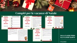 Compiti delle vacanze di Natale - italiano - dalla prima alla quinta elementare