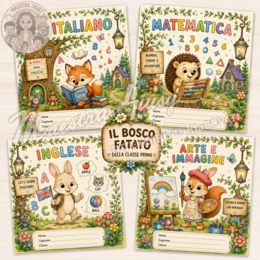 Copertine Quaderni Classe Prima – Bosco Fatato | Da Colorare