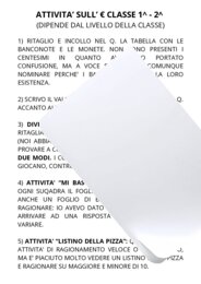 Attività sull' euro - matematica classe 1^ - 2^ primaria