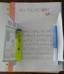 Suoni duri di G in testo e dado sillabico