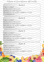 Scheda osservazione frutto