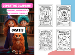 Copertine Quaderni da colorare (GRATIS): Italiano, Matematica, Geografia e Musica
