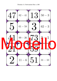 Domino | Sottrazioni fino a 100 | Attività Matematica