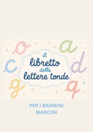 Libretto estivo delle lettere tonde in corsivo per i mancini