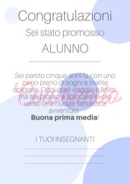 10 DIPLOMI DI PROMOZIONE DALLA QUINTA ELEMENTARE ALLA PRIMA MEDIA