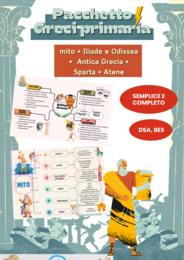 Pacchetto Greci mito, Iliade e Odissea, Sparta, Atene, schemi e riassunti primaria