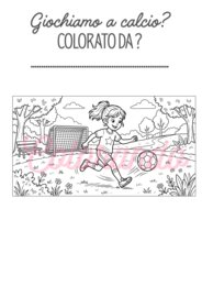 RAGAZZA CHE GIOCA A CALCIO DISEGNO DA COLORARE