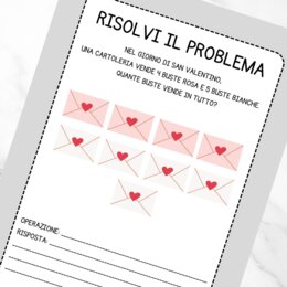 Problemi di matematica di San Valentino per la classe prima