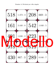 Domino - Divisioni per cifra singola | Attività Matematica