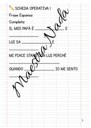 Festa del papà. Attività di italiano classe seconda scuola primaria