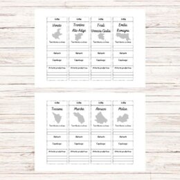 Lapbook regioni italiane da stampare