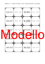 Domino - Sottrazioni fino a un milione | Attività Matematica