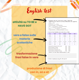 Inglese – Strumenti e test su meteo, ora, materie scolastiche, to be e have got