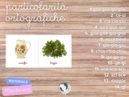Particolarità ortografiche - materiale Montessori