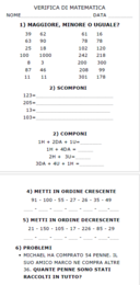 Verifiche di Matematica Inclusive (Fino al 9000): Composizione, Calcolo e Problemi | Materiale Inclusivo