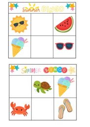 Summer vocabulary lesson + Memory + bingo