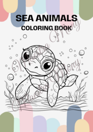 Sea animals coloring book