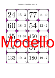 Domino | Tabellina fino a 20 | Attività Matematica