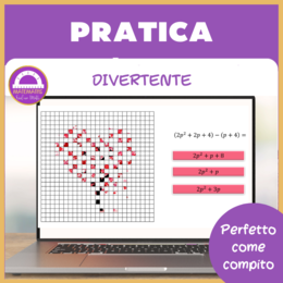 Somma e sottrazione di polinomi pixel art | San Valentino
