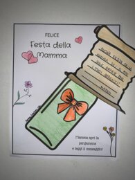 Biglietto Festa della Mamma con pergamena – messaggio nella bottiglia