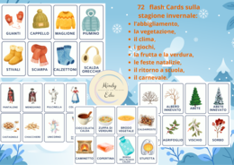 72 Flash Cards educative sulla stagione invernale