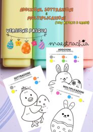 🐣✏️ Pasqua… a Colpi di Calcoli! – Schede di Matematica da Colorare 🐰➕➖✖️