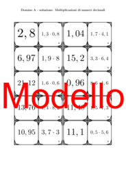 Domino - Moltiplicazioni di numeri decimali | Attività Matematica