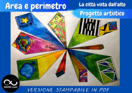Progetto matematico - La città vista dall'alto. Area e perimetro. Progetto artistico. Prospettiva di un punto.