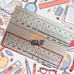 Linea dei numeri fino a 10 con mani e dots