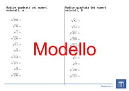 Radice quadrata dei numeri naturali | matematica | 26 colonne
