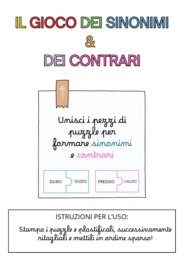 Il gioco dei sinonimi e dei contrari :)