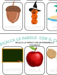 Ricalca e scrivi le parole dell'autunno dalla A alla Z