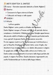 Dantedì: attività di italiano classe quinta scuola primaria e classe prima scuola secondaria di primo grado