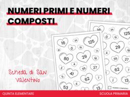 Scheda di San Valentino - numeri primi e numeri composti