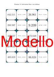 Domino - Sottrazioni fino a un milione | Attività Matematica