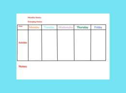 Weekly Plan - English version